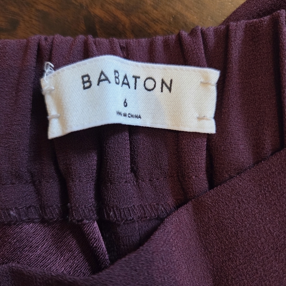 Aritzia Babaton Conan Pants Crepe Mid Rise Trousers Terado Cardamon Nutmeg Sz 6 - Picture 12 of 13